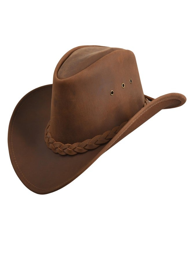Strength Zones Leather Cowboy hat for Men & Women Durable Handcrafted Lightweight Shapeable Western Hats for Men (US, Alpha, Medium, Reddish Brown) - Image 1
